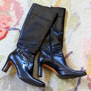 Ralph Lauren black leather boots